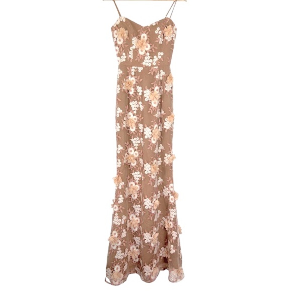 DRESS THE POPULATION Embroidered Lace Long Dress Gown sz XS